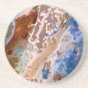Porta-copos De Arenito padrão de praia abstrato sandy padrão de água