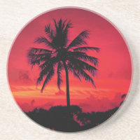 Palmeiras Exóticas Vermelhas Havaianas Sunset