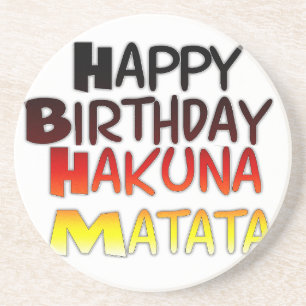 Porta-copos De Arenito Parabéns Hakuna Matata Inspiração