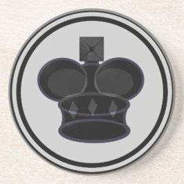 Porta-copos De Arenito Parte preta do rei xadrez