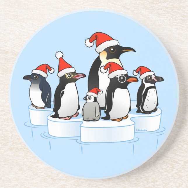 Porta-copos De Arenito Partido dos Pinguins de Natal (Frente)