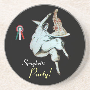 Porta-copos De Arenito PARTIDO ESPAGUETE, ITALIANA KITCHEN, vermelho pret