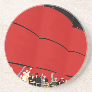 Porta-copos De Arenito Passageiros Vintage de cruzeiros acenando tchau