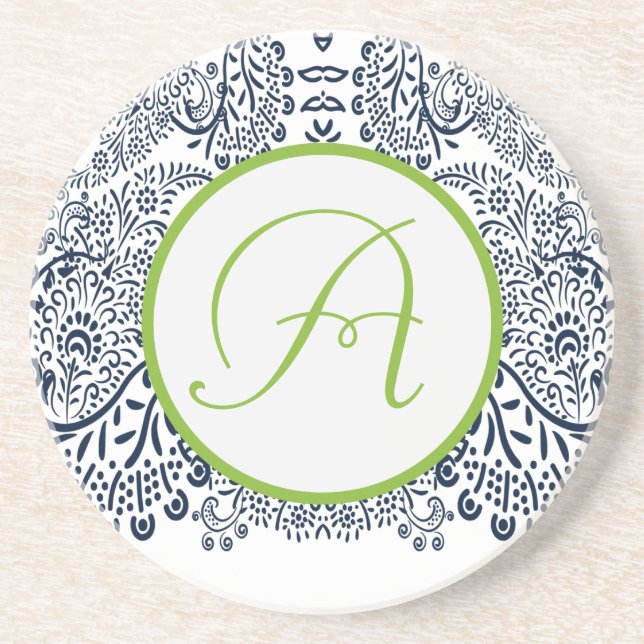 Porta-copos De Arenito Pássaro Azul e Verde do Amor (Frente)