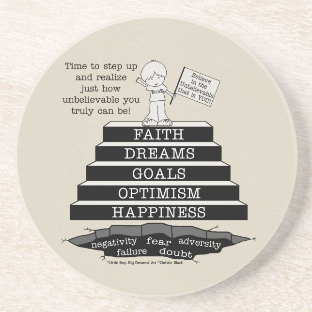 Porta-copos De Arenito Passo para cima (Frente)