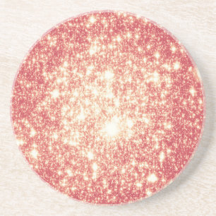 Porta-copos De Arenito Peach Champagne Stars