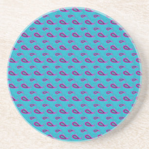 Porta-copos De Arenito Peacock e Magenta Paisley Pattern