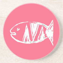 Porta-copos De Arenito peixes no4 do artdeco