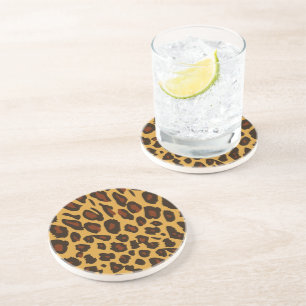 Porta-copos De Arenito Pele Leopard