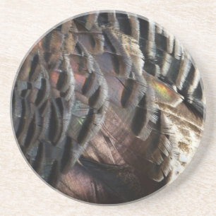 Porta-copos De Arenito Penas de Peru Selvagem I Desenho Abstrato da Natur
