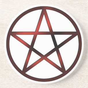Porta-copos De Arenito Pentacle do altar - vermelho