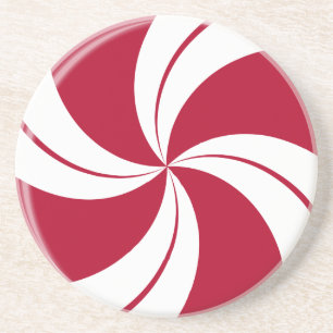 Porta-copos De Arenito Peppermint Swirl Stripe Candy