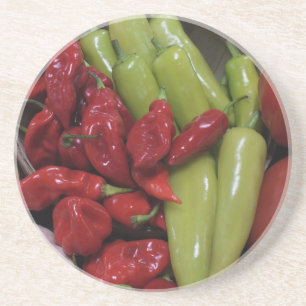 Porta-copos De Arenito Peppers Chili