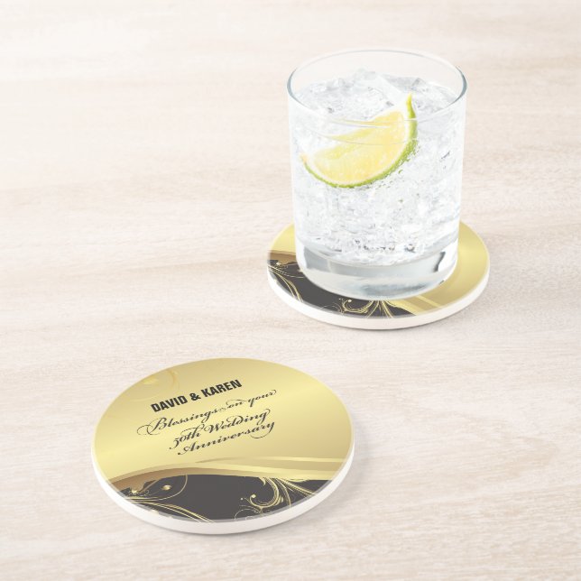 Porta-copos De Arenito Personalizar, 50º Aniversário Religioso (Lateral)