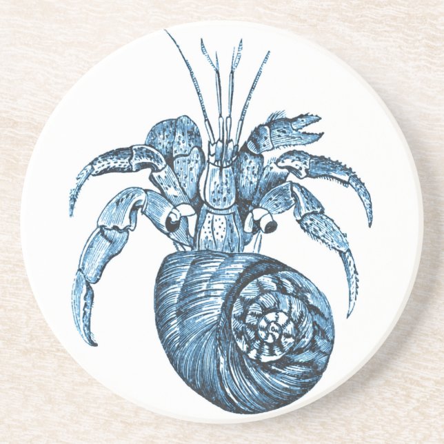 Porta-copos De Arenito Pesque presentes náuticos litorais do azul do mar (Frente)