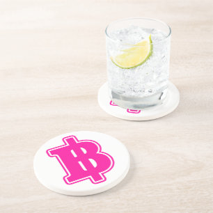 Porta-copos De Arenito PINK BAHT SGN ฿ Moeda Moeda Tailandesa ฿
