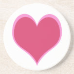 Porta-copos De Arenito Pink Heart Beverage Coaster<br><div class="desc">Heart Coaster,  by 369Mandala,  and 369,  features a cute pink heart on a customizable coaster. Initial or name can be added. Mix and match!</div>