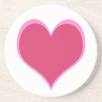 Pink Heart Beverage Coaster