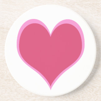 Porta-copos De Arenito Pink Heart Beverage Coaster
