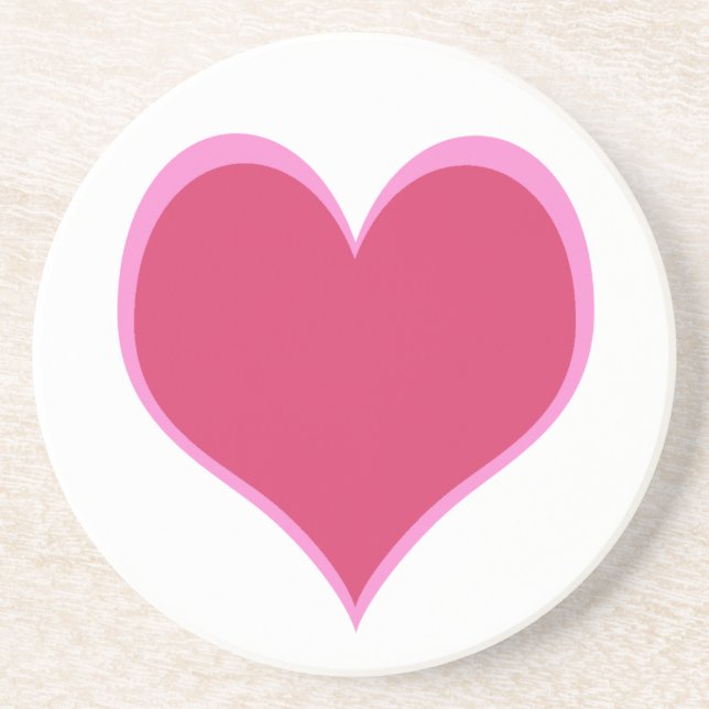 Porta-copos De Arenito Pink Heart Beverage Coaster (Frente)