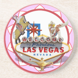 Porta-copos De Arenito Pink Las Vegas Poker Chip