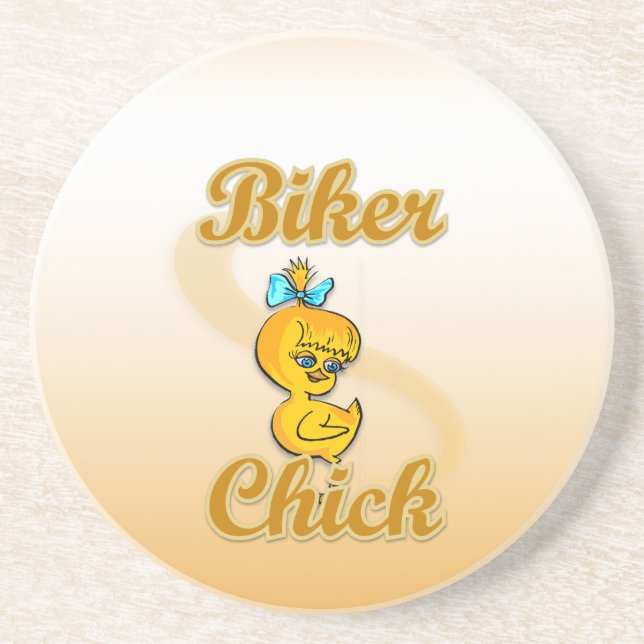 Porta-copos De Arenito Pintinho Biker (Frente)