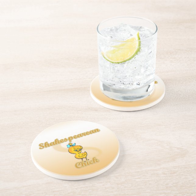 Porta-copos De Arenito Pintinho Shakespearean (Lateral)