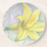 Pintura com lírio amarelo no acrílico