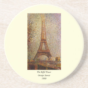 Porta-copos De Arenito Pintura de Georges Seurat: A torre Eiffel (1889)