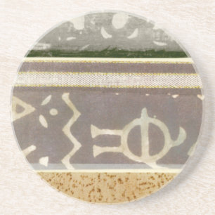 Porta-copos De Arenito Pintura de Padrão Tribal Contemporânea