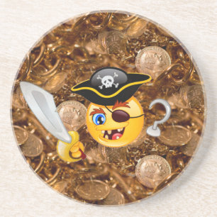 Porta-copos De Arenito pirata do tesouro emoji