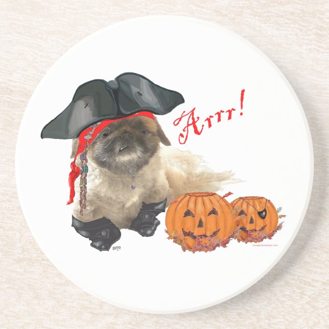 Porta-copos De Arenito Pirate Doggie (Frente)