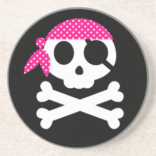 Porta-copos De Arenito Pirate Skeleton Skull Bandanna