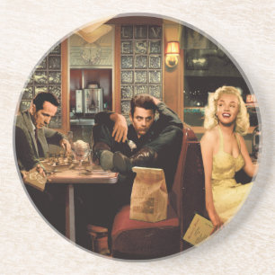 Porta-copos De Arenito Placa azul