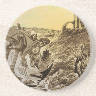 Porta-copos De Arenito Planeta de Aliens de Ficção Científica Vintage