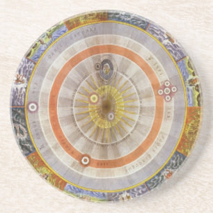 Porta-copos De Arenito Planisphere Copernican celestial da astronomia do