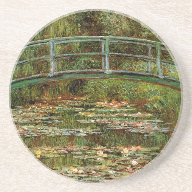 Porta-copos De Arenito Ponte Japonesa Arte Francesa de Monet (Frente)