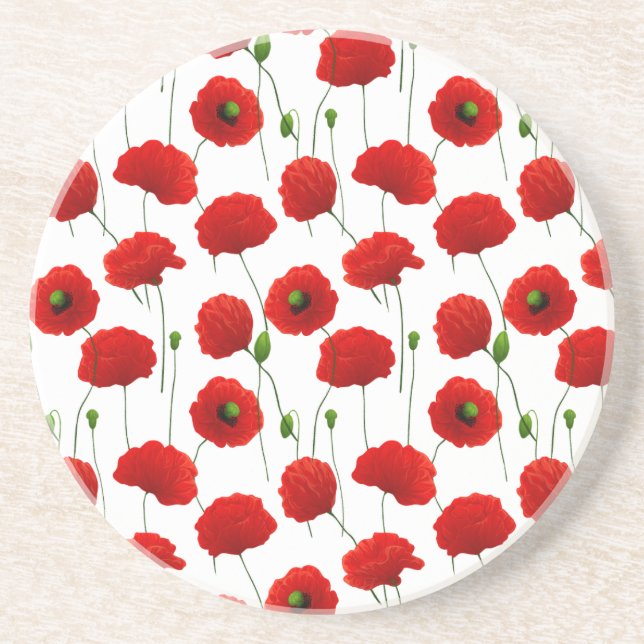 Porta-copos De Arenito Poppies (Frente)