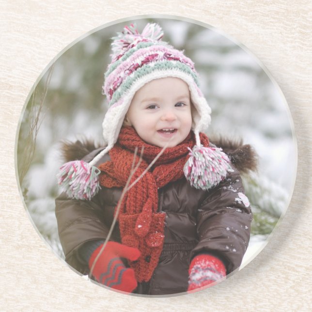 Porta-copos De Arenito Portas copos customizáveis da foto (Frente)