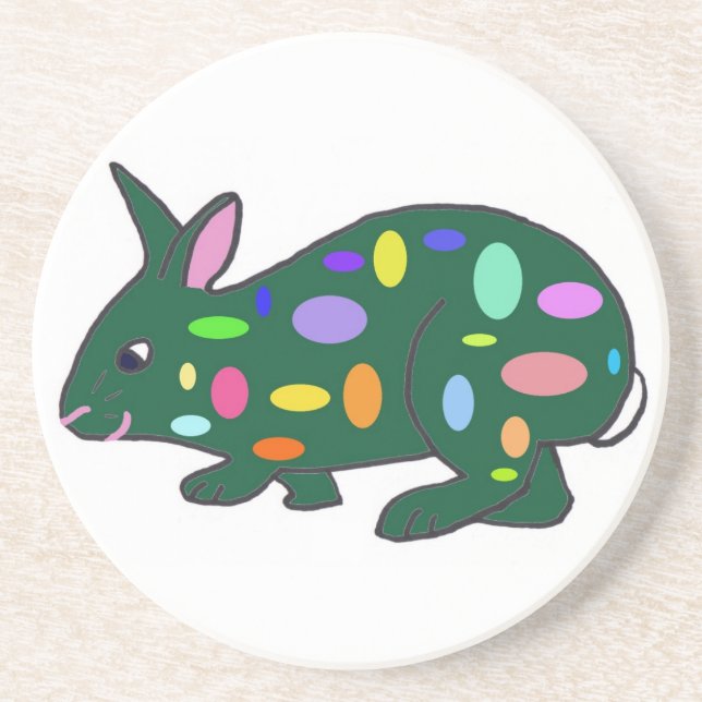 Porta-copos De Arenito Portas copos de coelho da Páscoa (Frente)