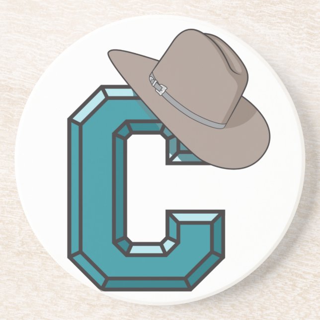 Porta-copos De Arenito Portas copos de Rodeio de Cavalo de Cowboy Ocident (Frente)