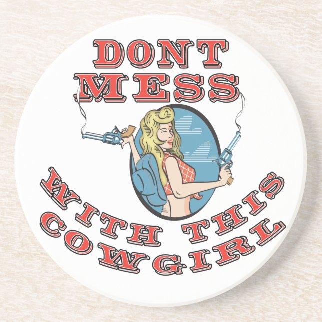 Porta-copos De Arenito Portas copos de Rodeio de Cavalo de Cowboy Ocident (Frente)