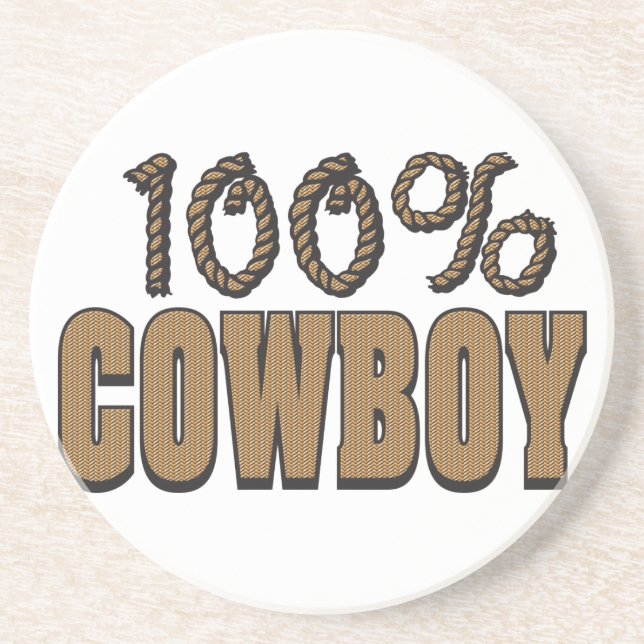 Porta-copos De Arenito Portas copos de Rodeio de Cavalo de Cowboy Ocident (Frente)