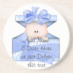 Porta-copos De Arenito Portas copos de vidro Chá de fraldas Blue Boy