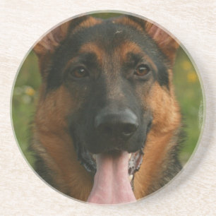Porta-copos De Arenito Portas copos do cão de german shepherd