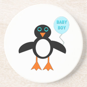 Porta-copos De Arenito Portas copos Pinguim-Menino Azul