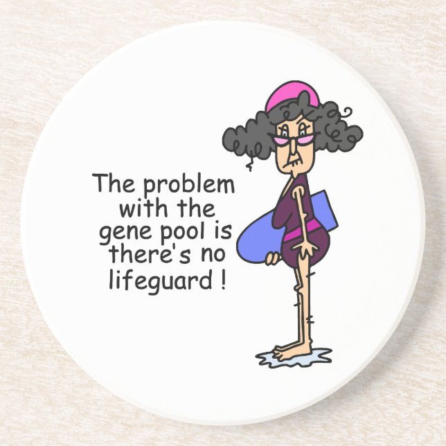 Porta-copos De Arenito Problema com a Piscina de Gene (Frente)