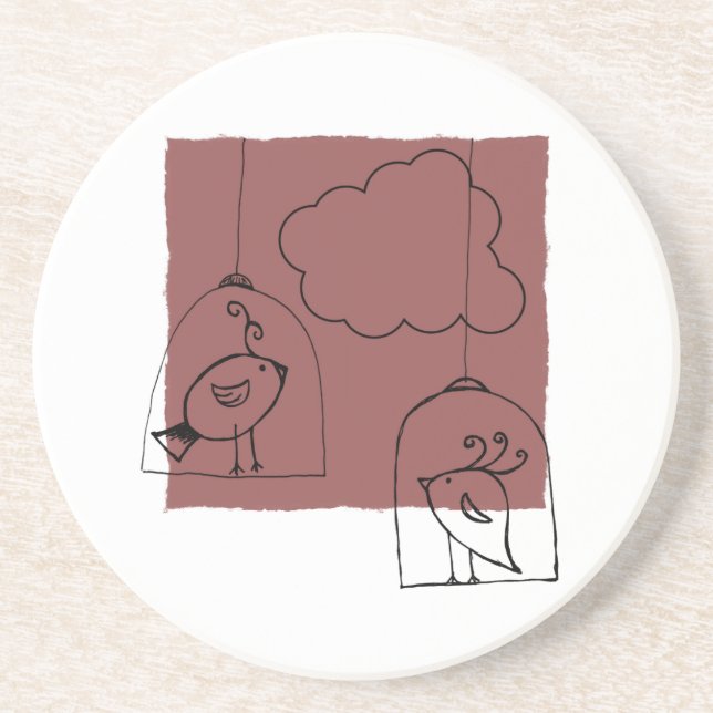 Porta-copos De Arenito Procurando liberdade (Frente)