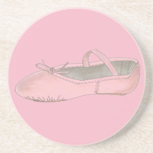 Porta-copos De Arenito Professor de dança de Balé rosa Slipper Ballerina