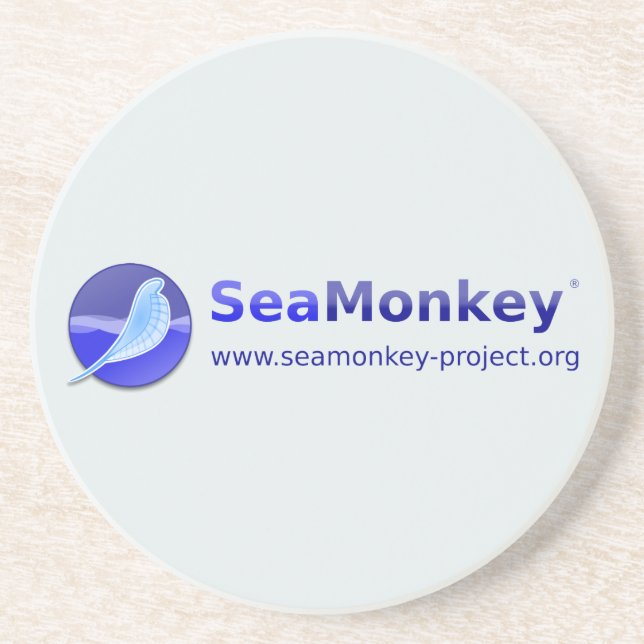 Porta-copos De Arenito Projeto de SeaMonkey - logotipo vertical (Frente)
